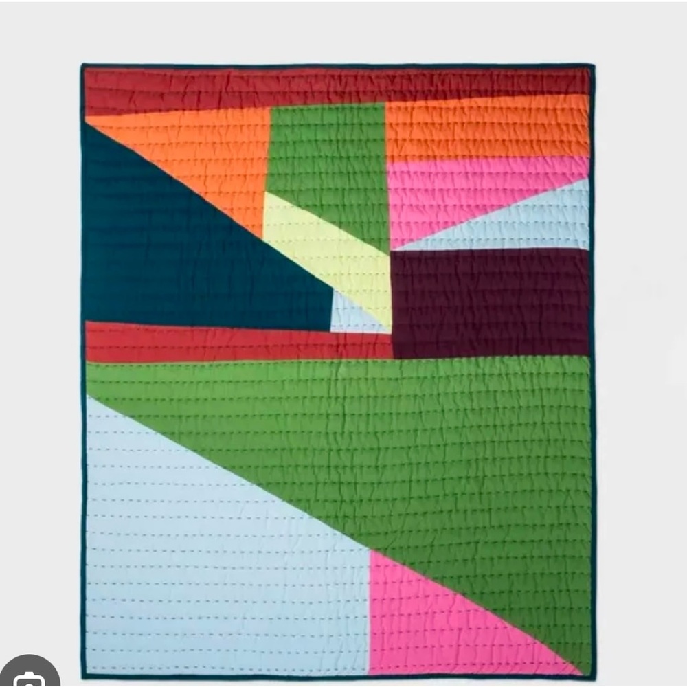Colorful Geometric Patchwork Quilt